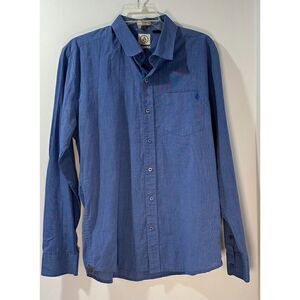Volcom men’s blue button down long sleeve shirt size Medium. #42-1042